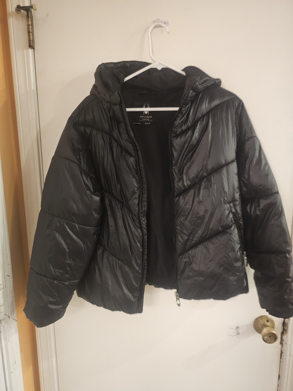 Spyder Black Kids Puffer Jacket with Hood